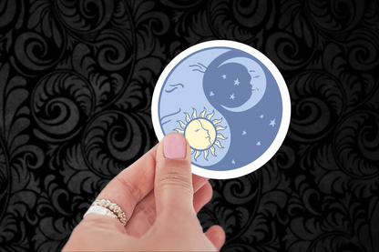 Yin Yang Sun and Moon Sticker