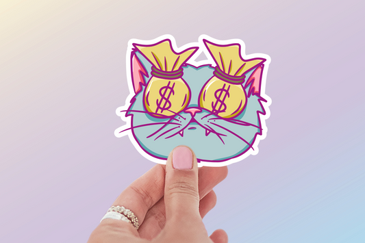 Cash Money Cat Sticker