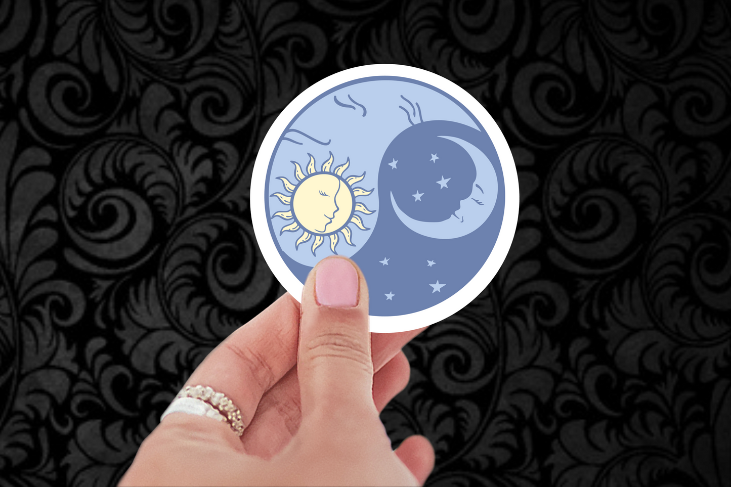 Yin Yang Sun and Moon Sticker