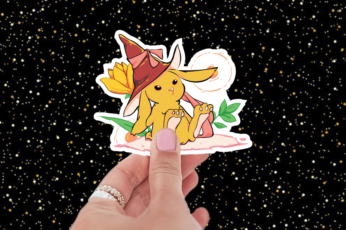 Golden Magical Bunny Sticker