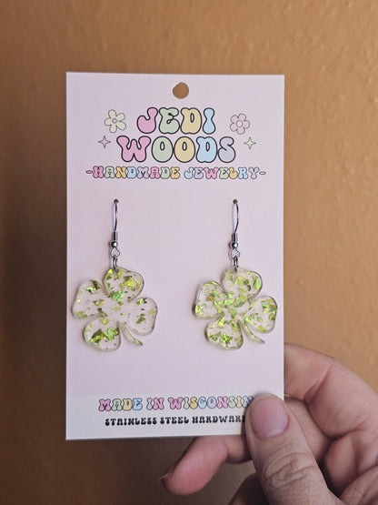 Glitter Shamrock Earrings