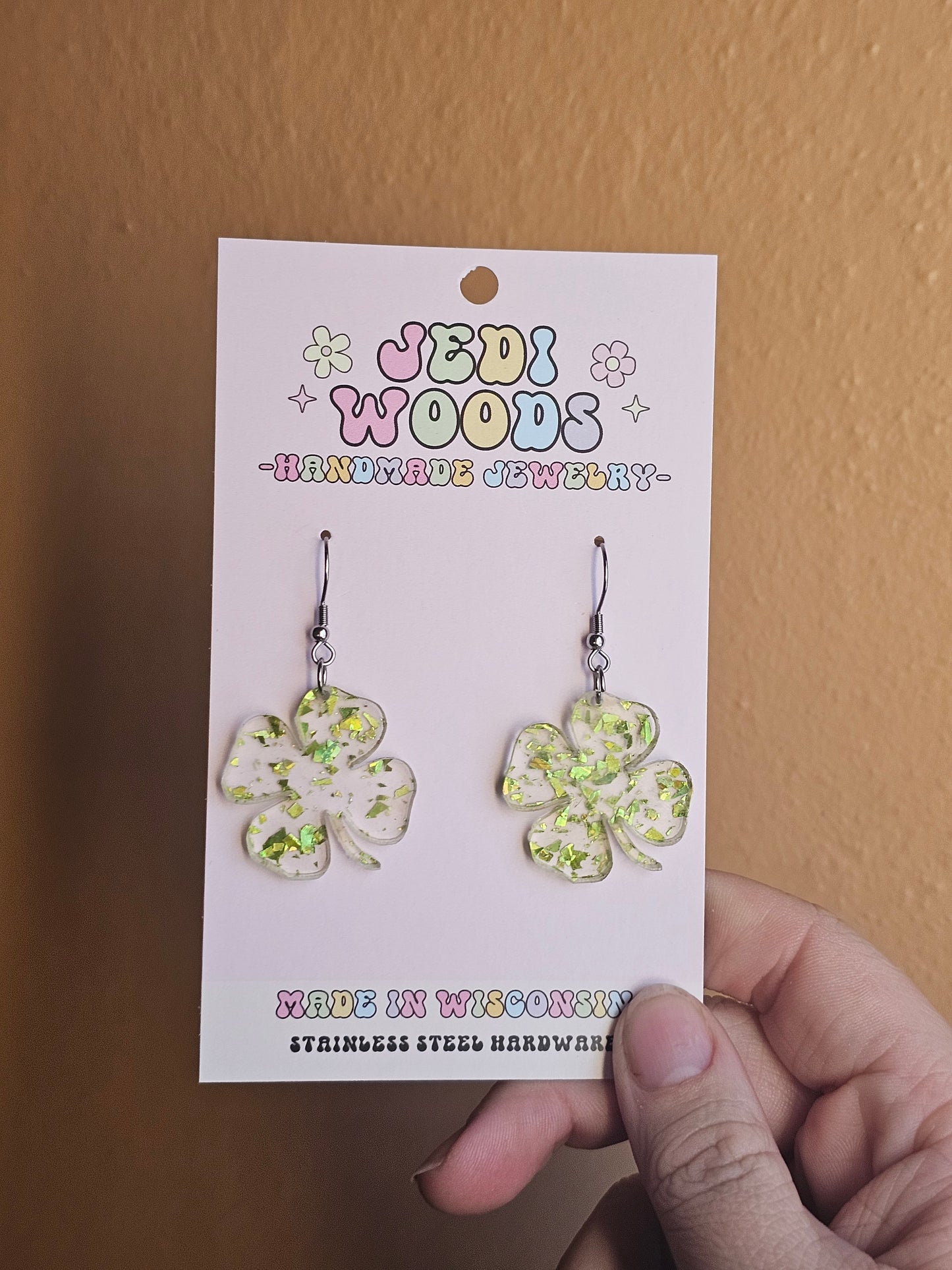 Glitter Shamrock Earrings