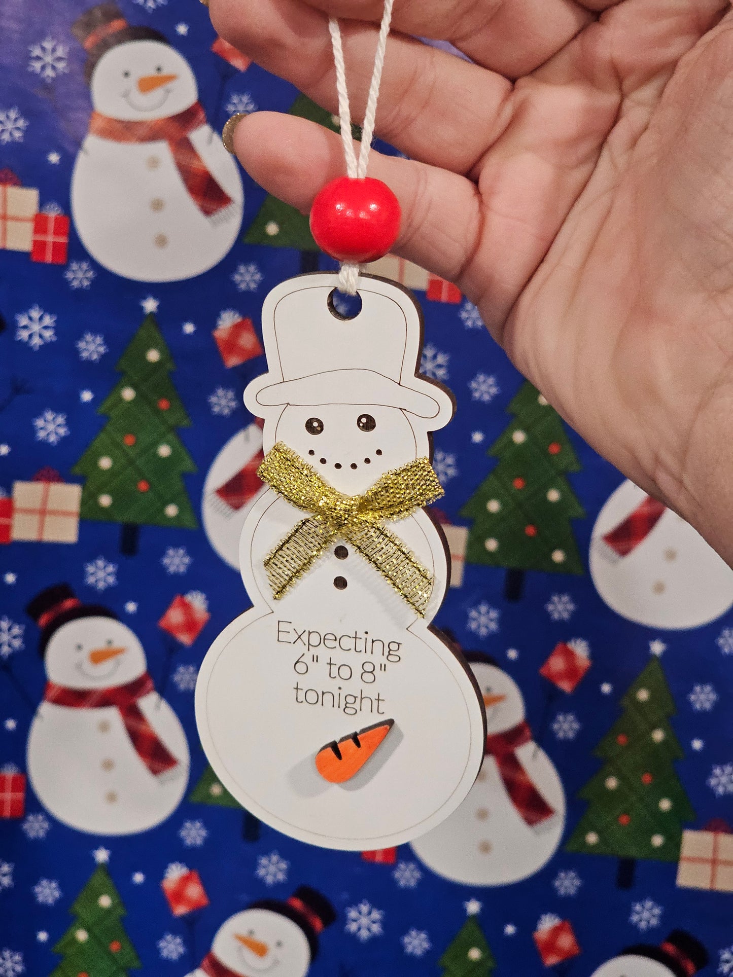 Expect 6-8" tonight - Sassy Adult Themed Wooden Ornament