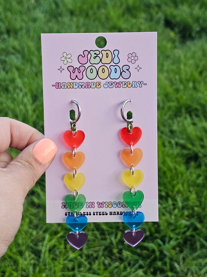 Cascading Rainbow Hearts