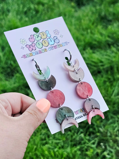 Blood Forest Moon Phase Earrings