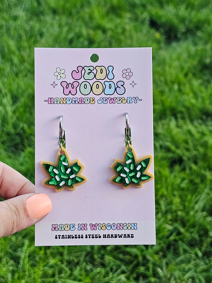 Marijuana Cookie Earrings