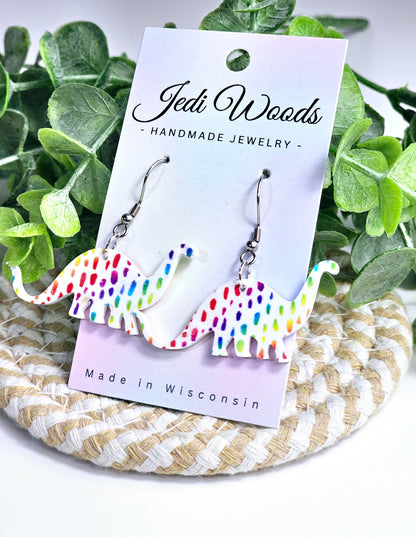 Rainbow Dinosaur Dangles