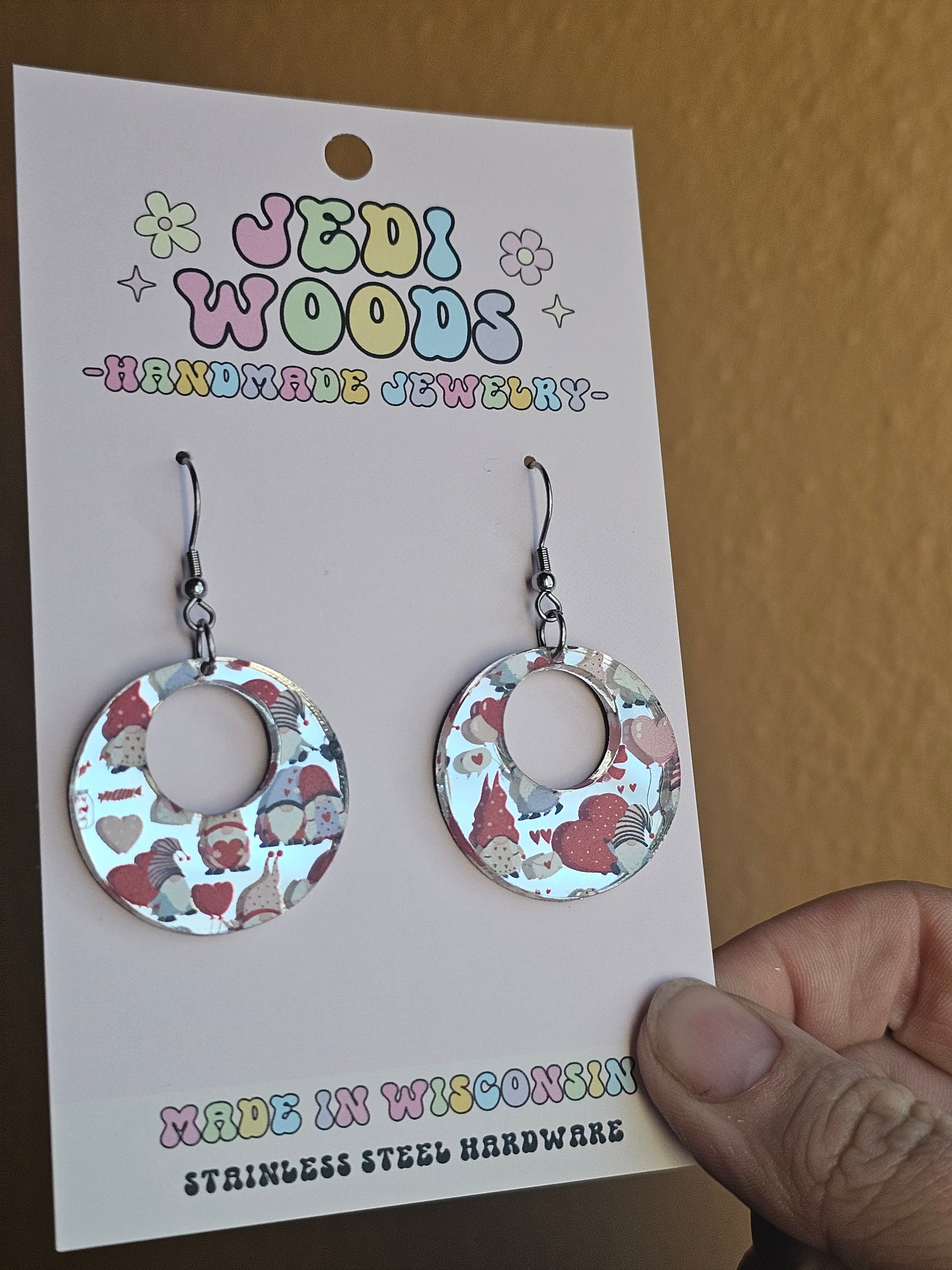 Gnome Love Medallion Earrings