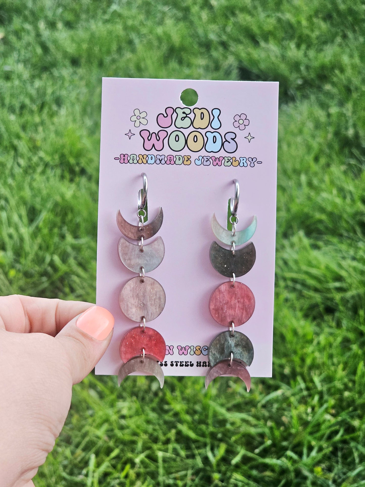Blood Forest Moon Phase Earrings