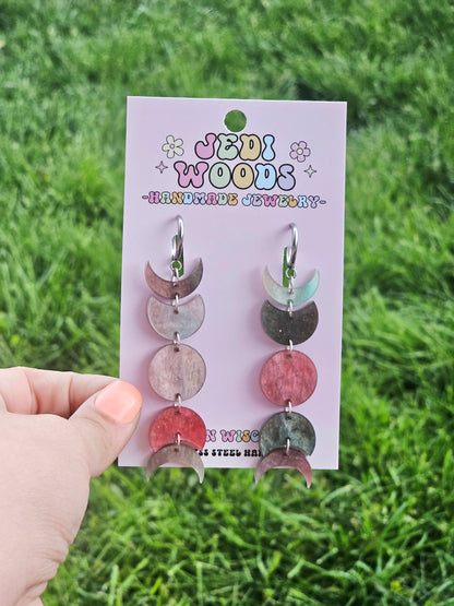 Blood Forest Moon Phase Earrings