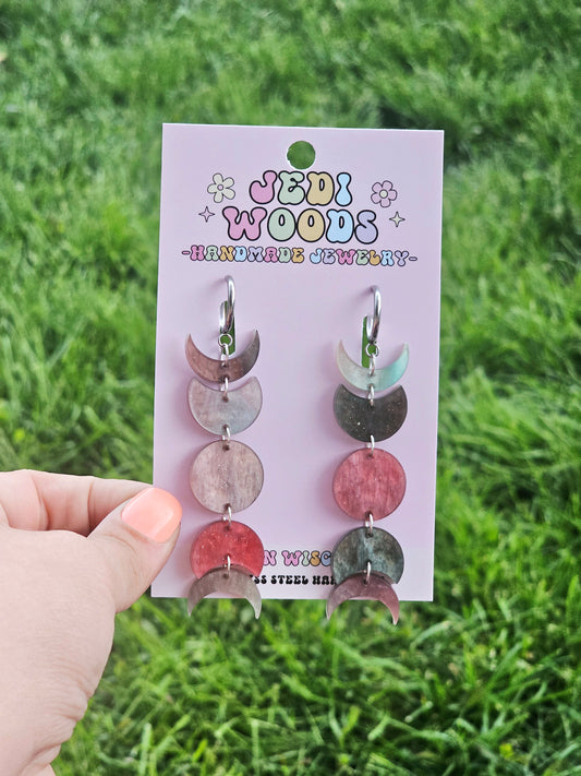 Blood Forest Moon Phase Earrings