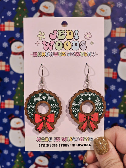 Wreath Inlay Earrings
