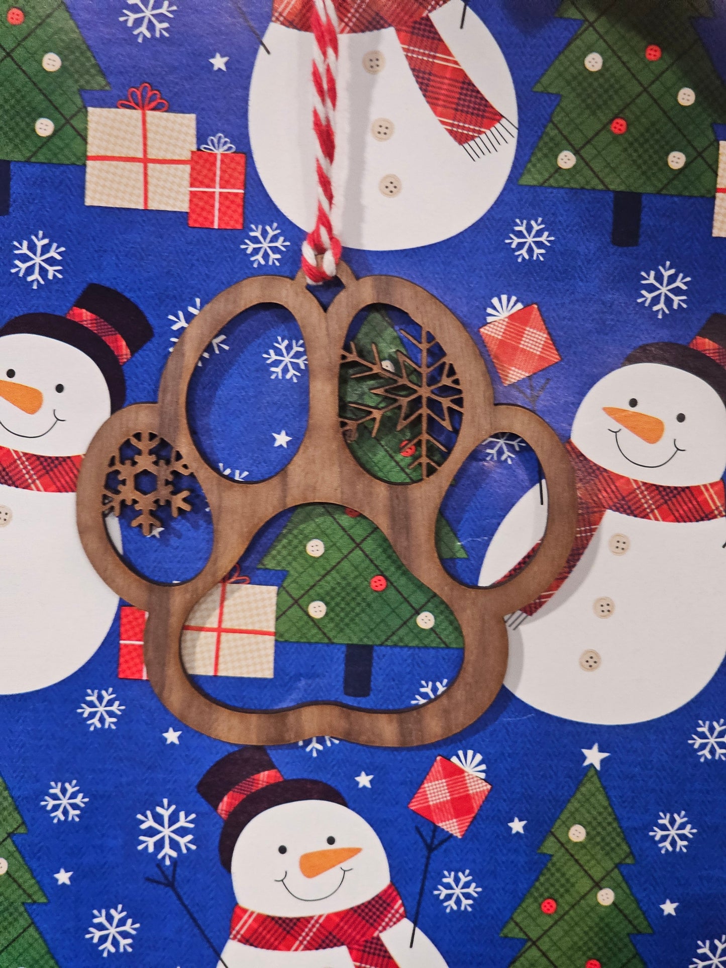 Wooden Pawprint Ornament