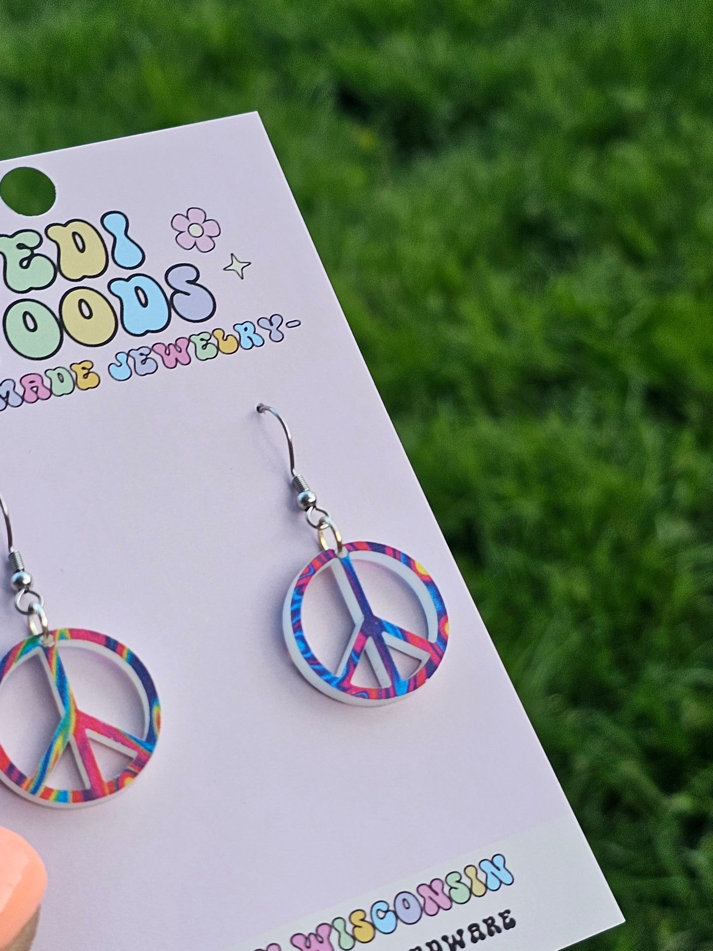 Small Peace Sign Earrings