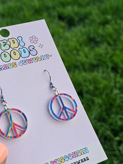Small Peace Sign Earrings