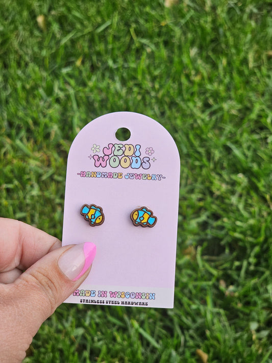 Blue and Yellow Clownfish Studs