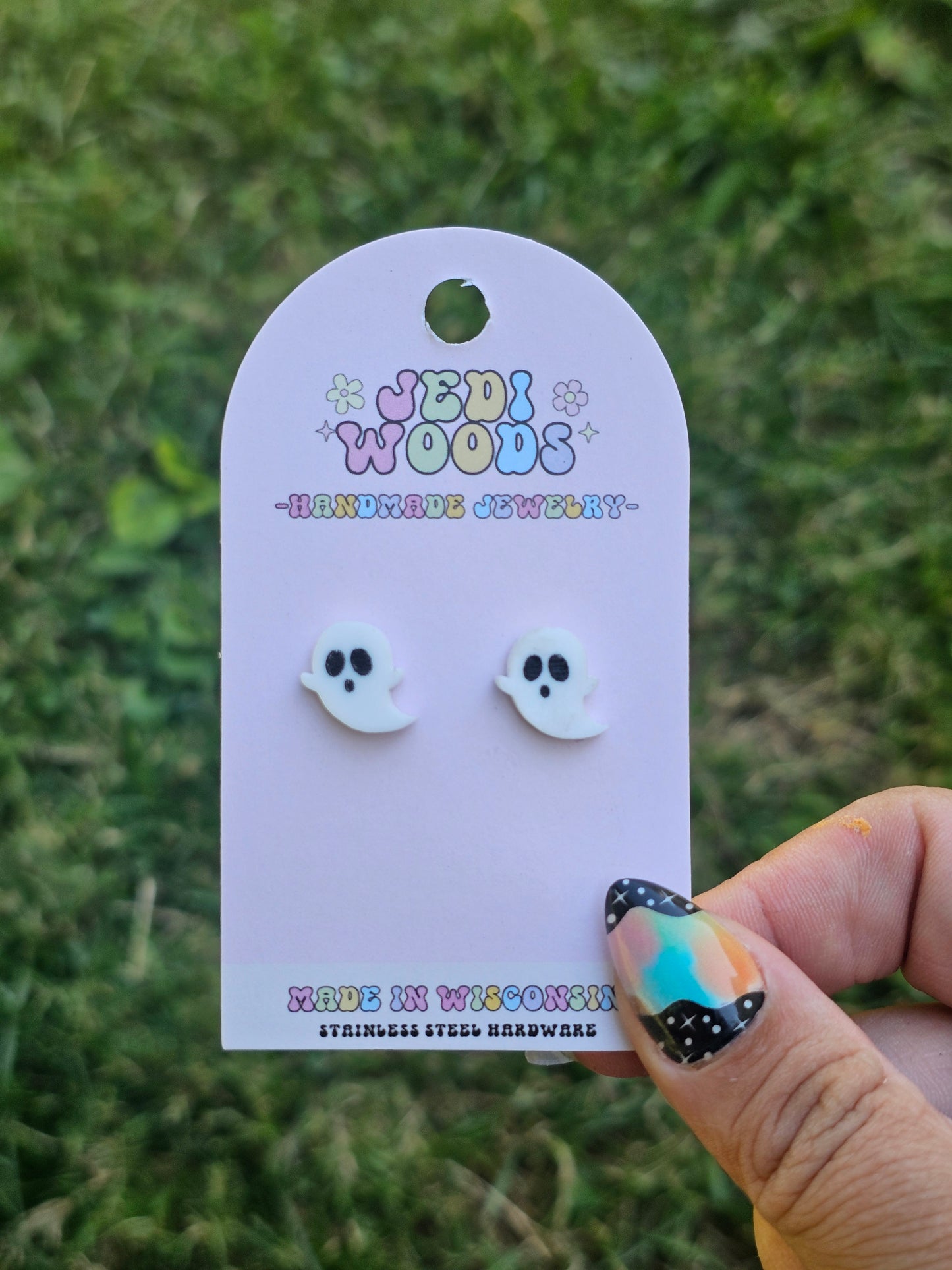 Spooky Ghost Stud Earrings