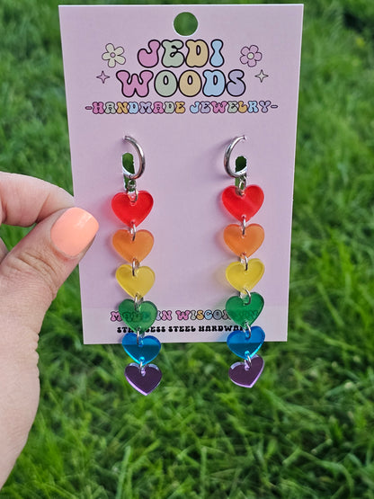 Cascading Rainbow Hearts
