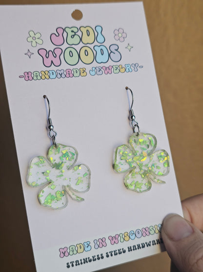 Glitter Shamrock Earrings