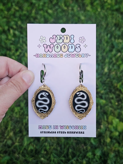 Snake Speciman Frame Earrings