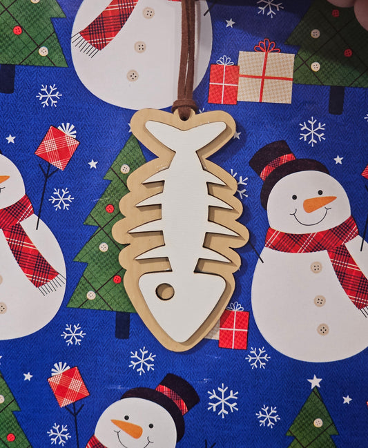 Fish Bone - Wooden Ornament