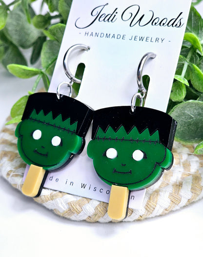 Frankenstein Popsicle Earrings