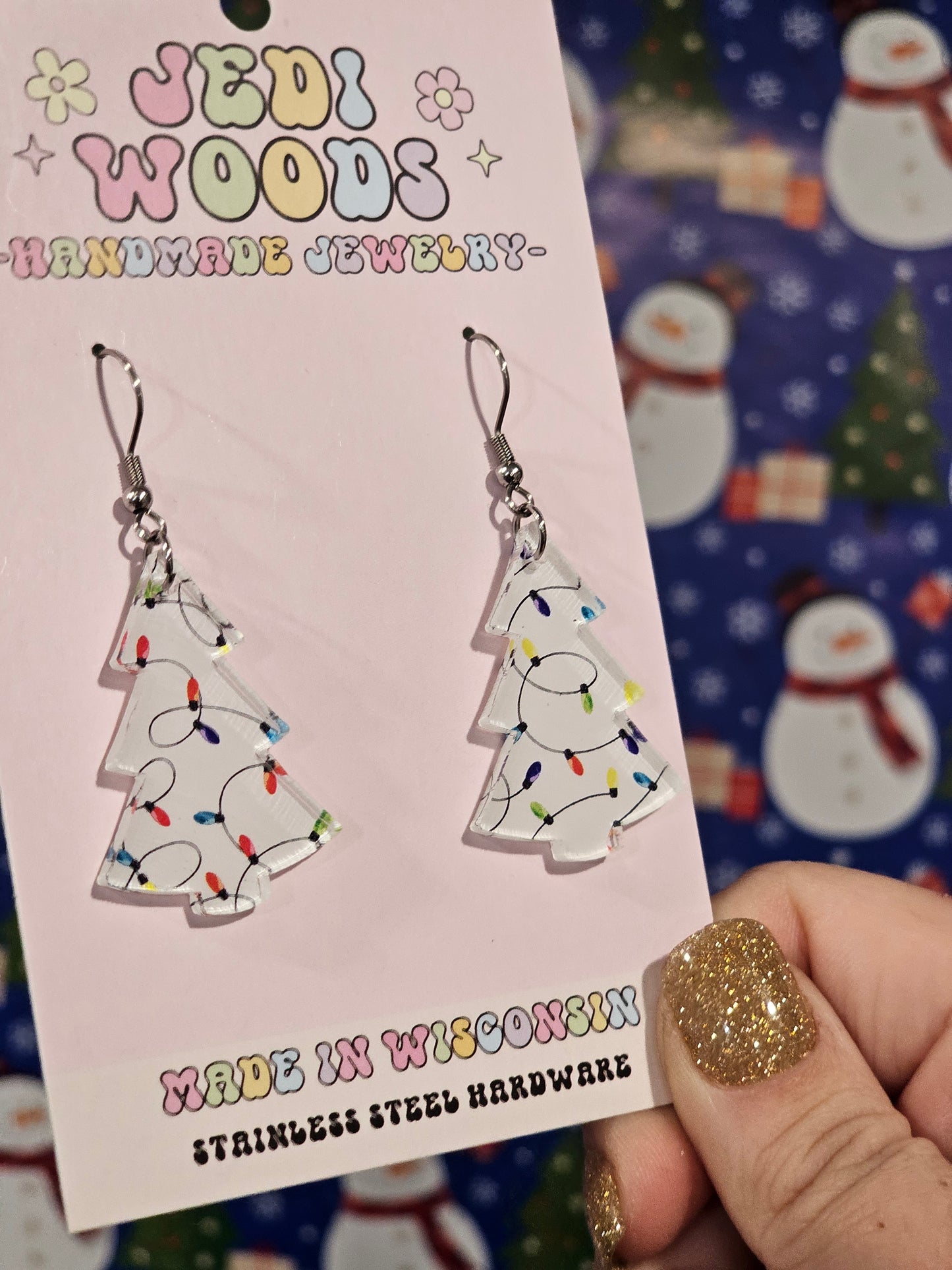 Christmas Lights Christmas Tree Earrings