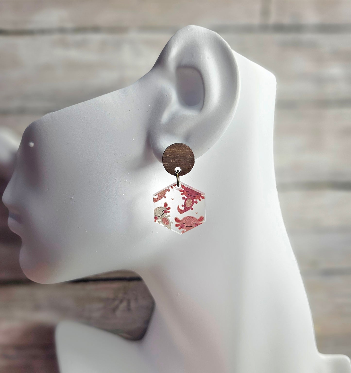 Pink Axolotl Combo Earrings