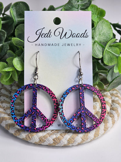 Rainbow Leopard Peace Dangles