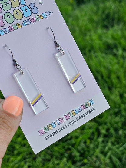 Subtle Intersex Pride Bar Earrings