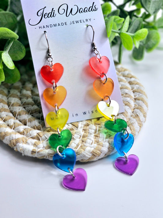 Cascading Rainbow Hearts