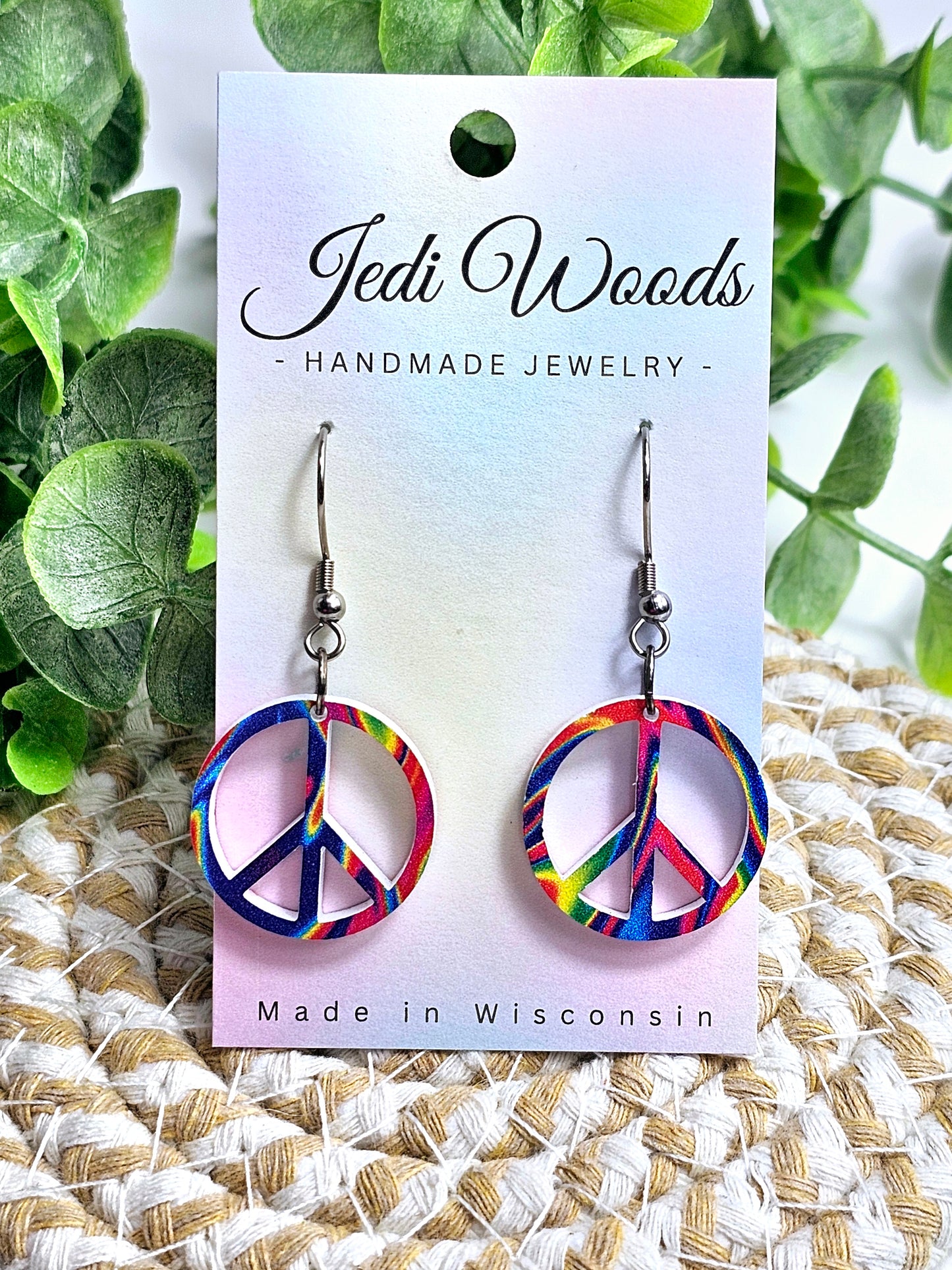 Small Peace Sign Earrings