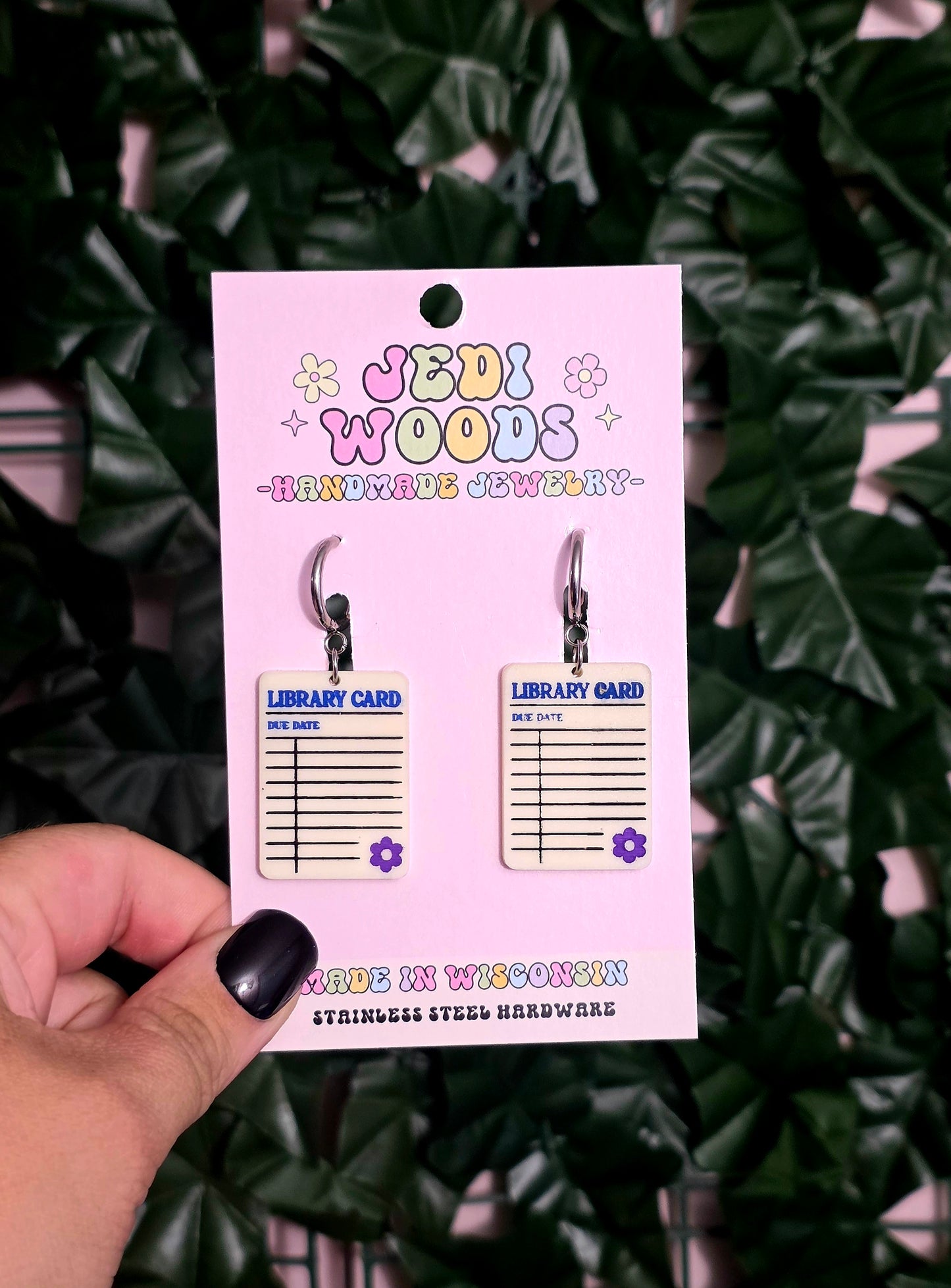 Library Card Earrings