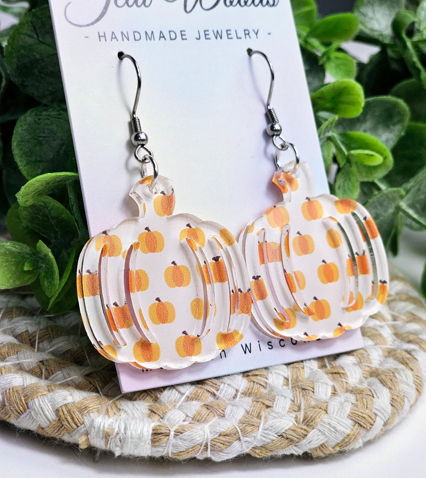 Scattered White Pumpkin Earrings