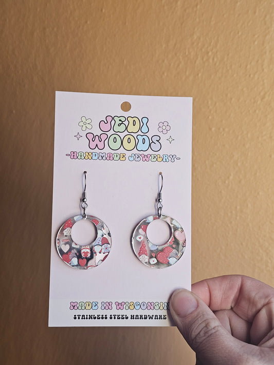 Gnome Love Medallion Earrings