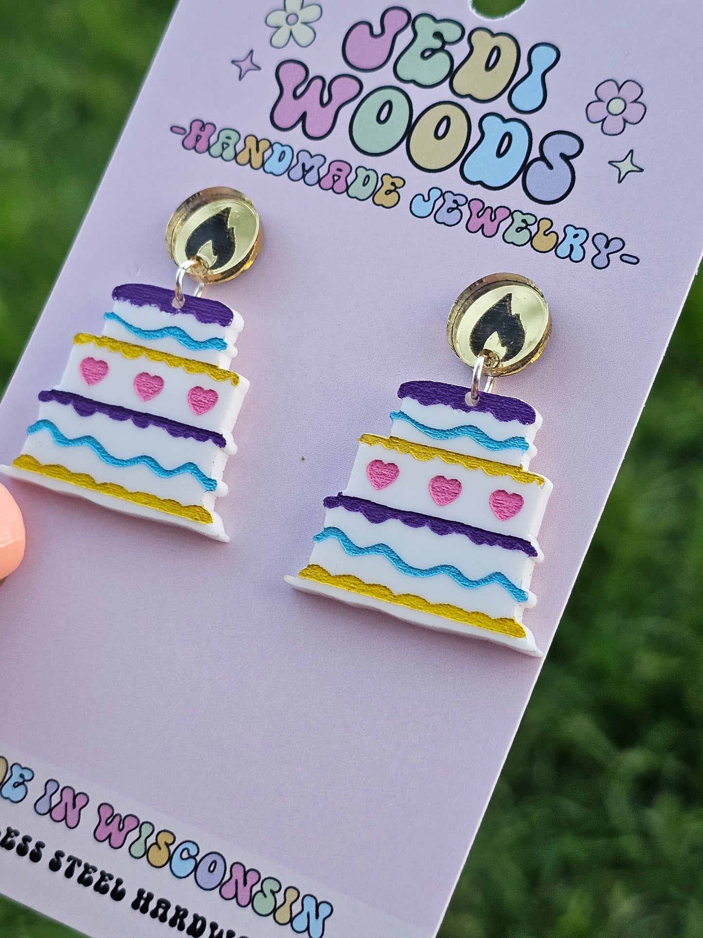 Tiered Birthday Cake Earrings