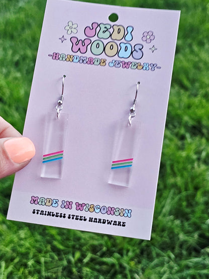 Subtle Polysexual Flag Earrings