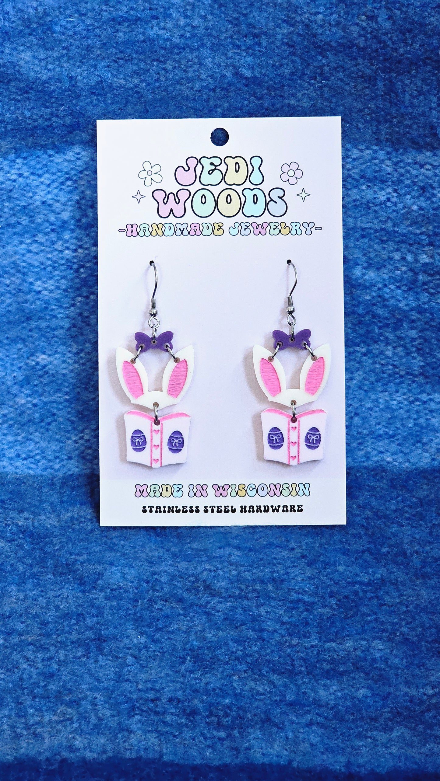 Bookish Bunny Earrings (2 colors!)