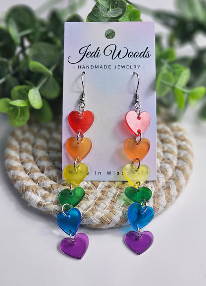 Cascading Rainbow Hearts