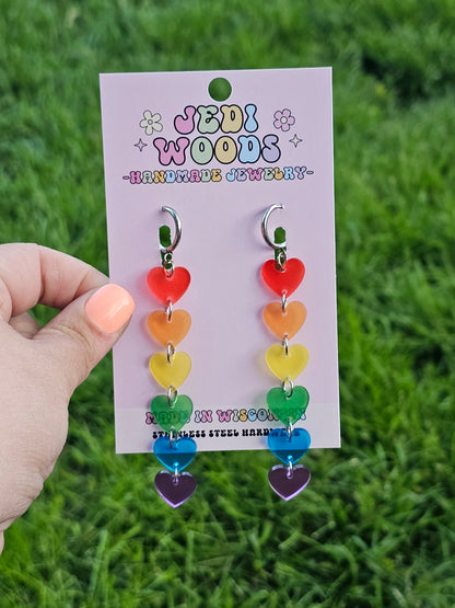 Cascading Rainbow Hearts