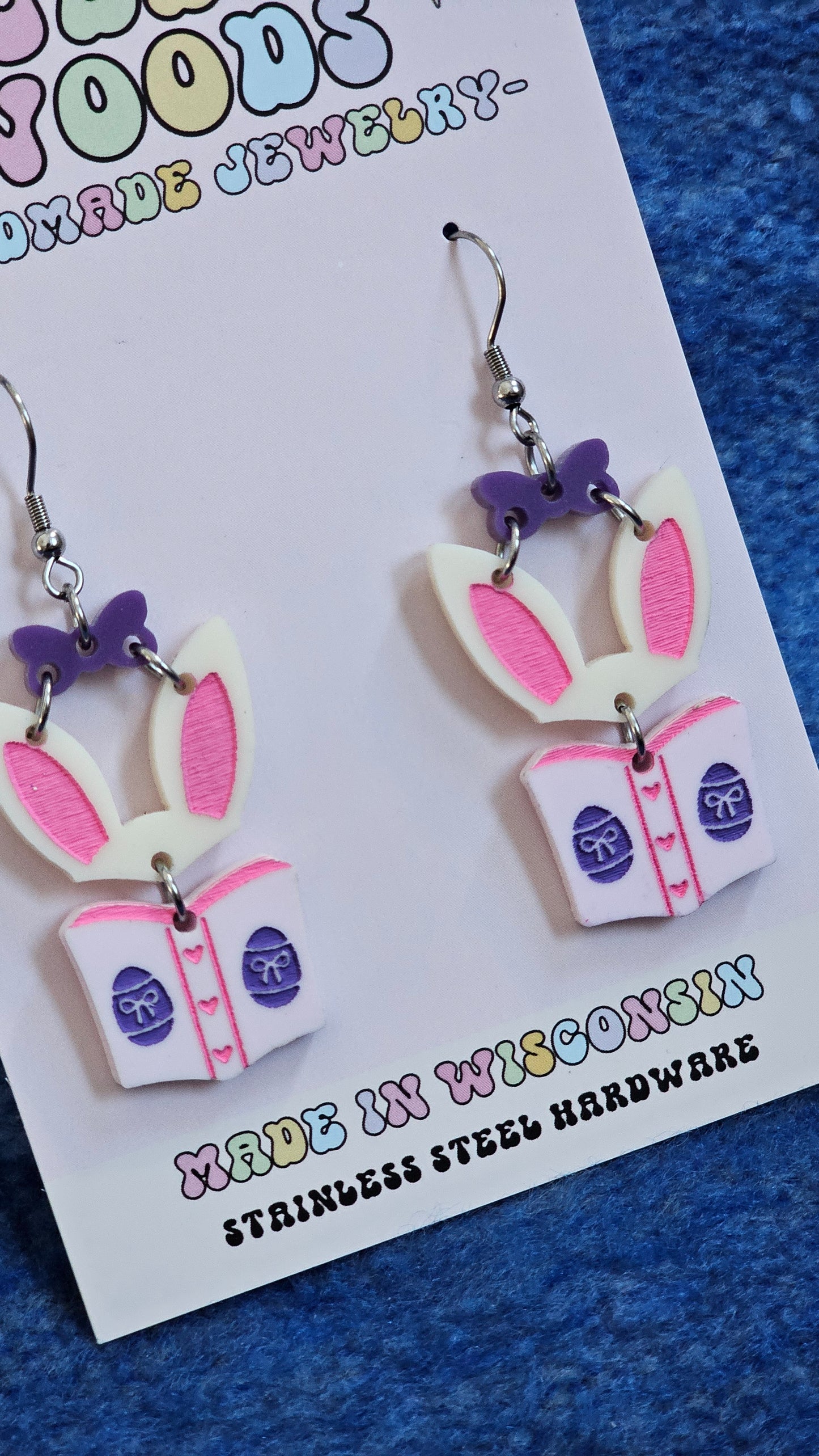 Bookish Bunny Earrings (2 colors!)