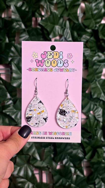 Graduation in Sparkles Tear Drop Style Earrings