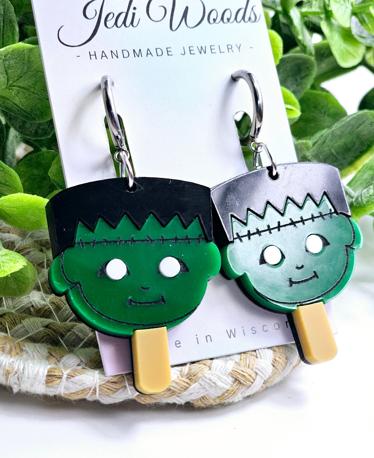 Frankenstein Popsicle Earrings