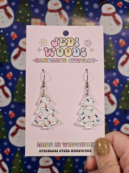 Christmas Lights Christmas Tree Earrings