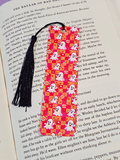 Checkered Pretty Ghosts Bookmark