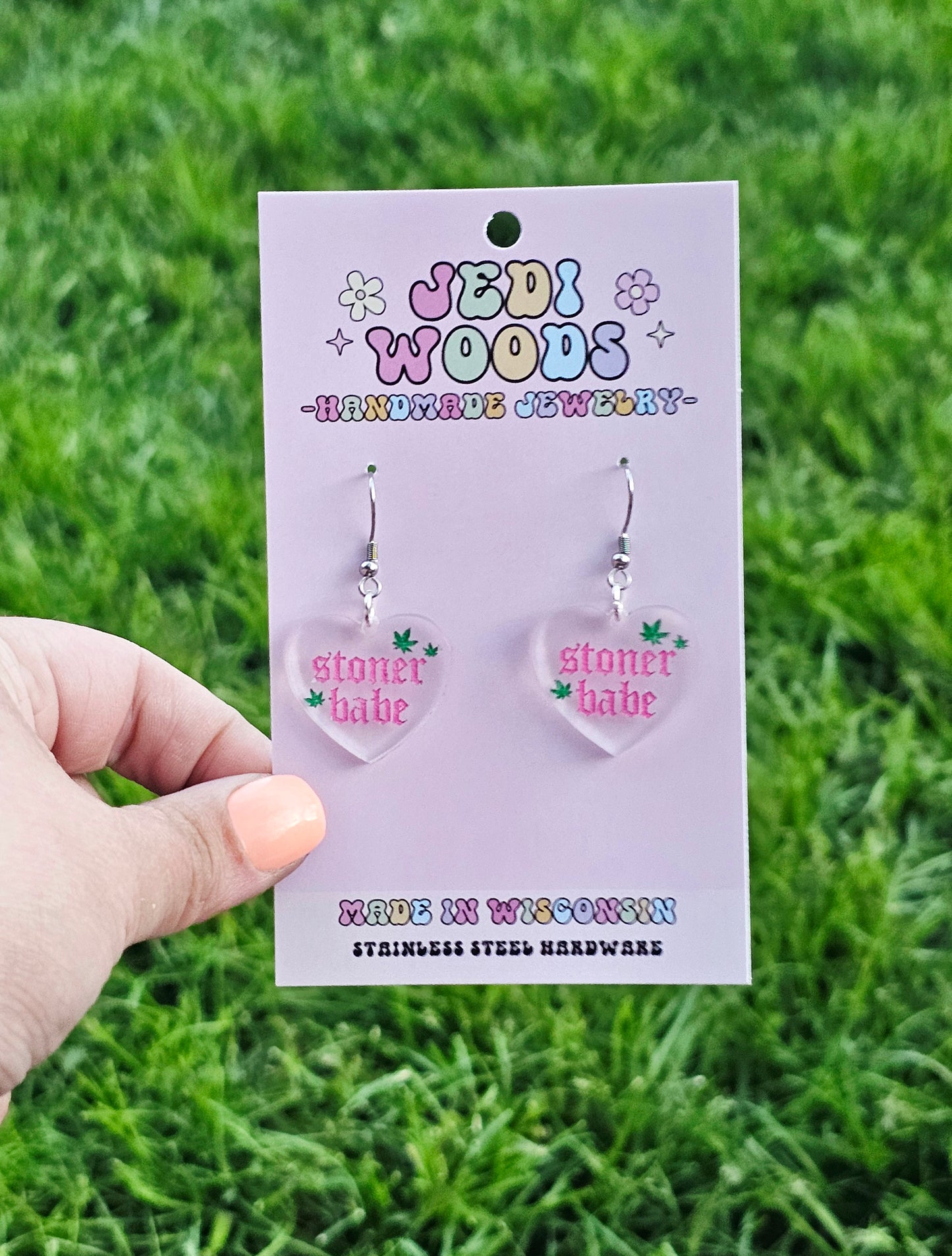Stoner Babe Heart Earrings