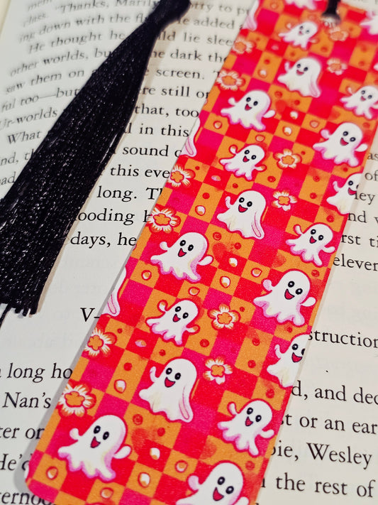 Checkered Pretty Ghosts Bookmark