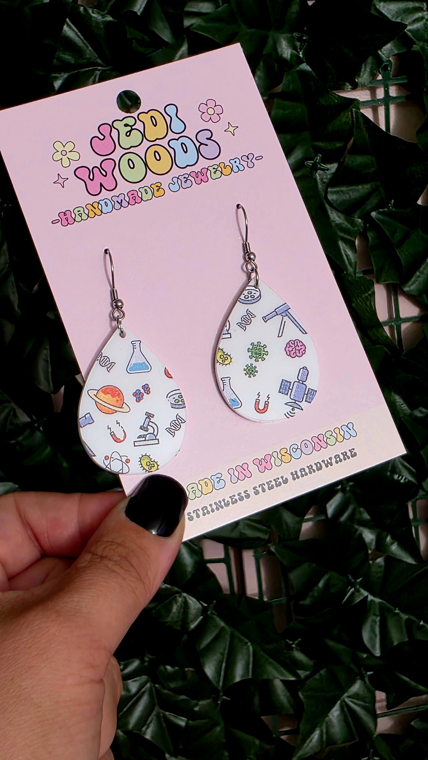 Science Is Cool Teardrop Style Earrings