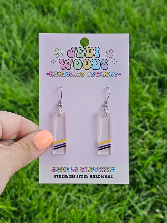 Subtle Nonbinary Pride Flag Earrings