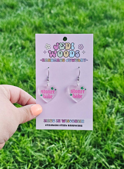 Stoner Babe Heart Earrings